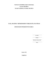 Rinkodaros veiklos planavimas Maxima 1