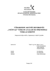 UAB „Vičiūnai“ veiklos analizė ir sprendimai veiklai gerinti 1