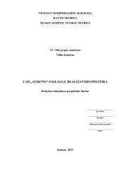Paslaugų realizavimo politika 1