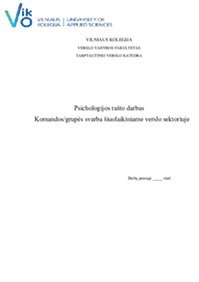 Komandos svarba šiuolaikiniame versle 1
