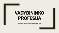 Specialybė: Vadybininko profesija 1