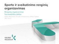 Sporto ir sveikatinimo renginių organizavimas skaidrės 1