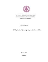 UAB „Maxima“ įmonės prekių realizavimo politika 1