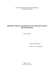 Įmonės veiklos metinio plano apskaičiavimas ir įvertinimas 1