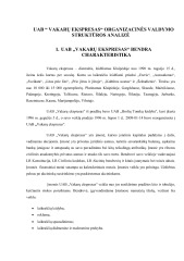 UAB organizacines valdymo struktūros analizė 1
