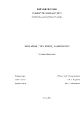Reklamos įtaka prekių pasirinkimui 1
