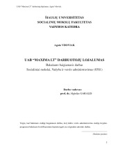 Darbuotojų lojalumas 2