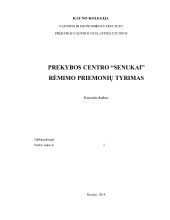 Prekybos centro Senukai rėmimo priemonių tyrimas 1