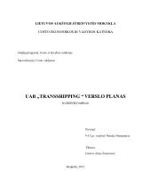 Ekspedijavimo paslaugos verslo planas 1