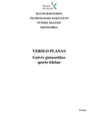 Verslo planas Gatvės gimnastikos sporto klubas 1