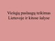 Viešųjų paslaugų teikimas Lietuvoje ir kitose šalyse