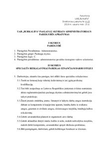 Paslaugų skyriaus administratoriaus pareigybės aprašymas 1