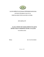 Kazlų rūdos ir marijampolės rajonų žemės ūkio paskirties žemės analizės 1