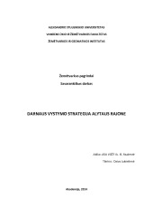 Žemėtvarkos darbas Darnaus vystymo strategija Alytaus rajone 1